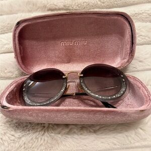Miu Miu Silver Sparkle Sunglasses